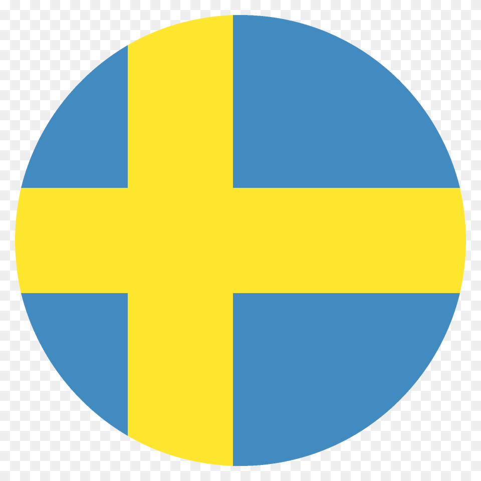 Sweden Flag Emoji Clipart, Disk, Cross, Symbol, Logo Png