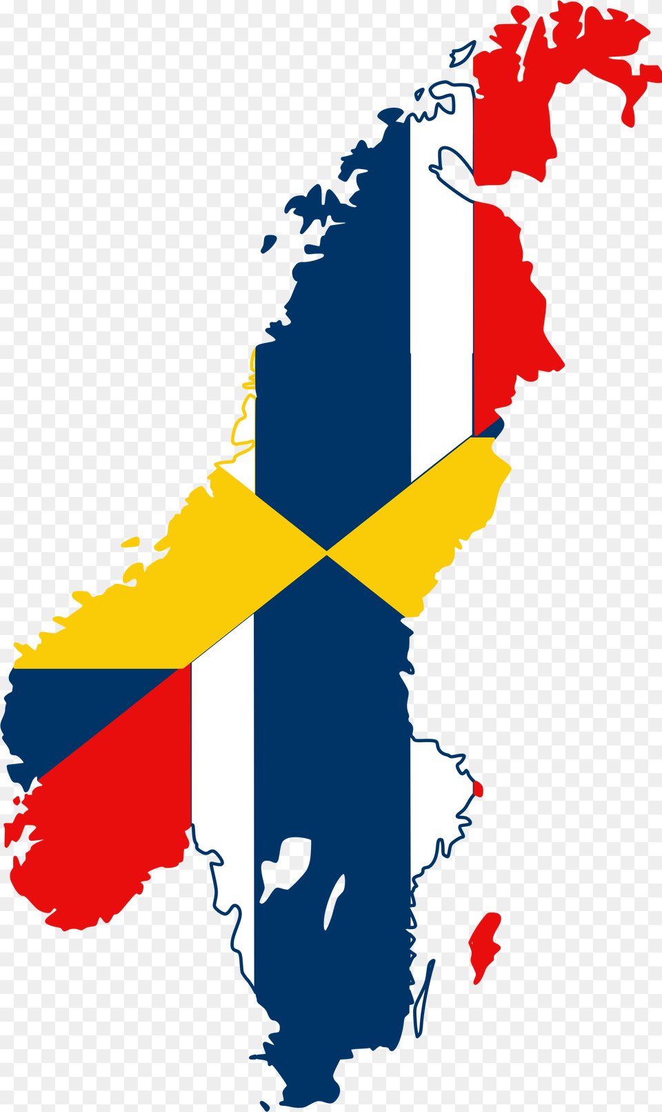 Sweden Norway Flag Map, Nature, Outdoors, Sea, Water Free Transparent Png