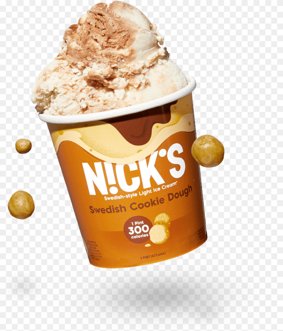 Swedish Cookie Dough Swedishstyle Light Ice Cream Nicku0027s Nicks Ice Cream Swedish Cookie Dough, Dessert, Food, Ice Cream, Frozen Yogurt Free Png Download