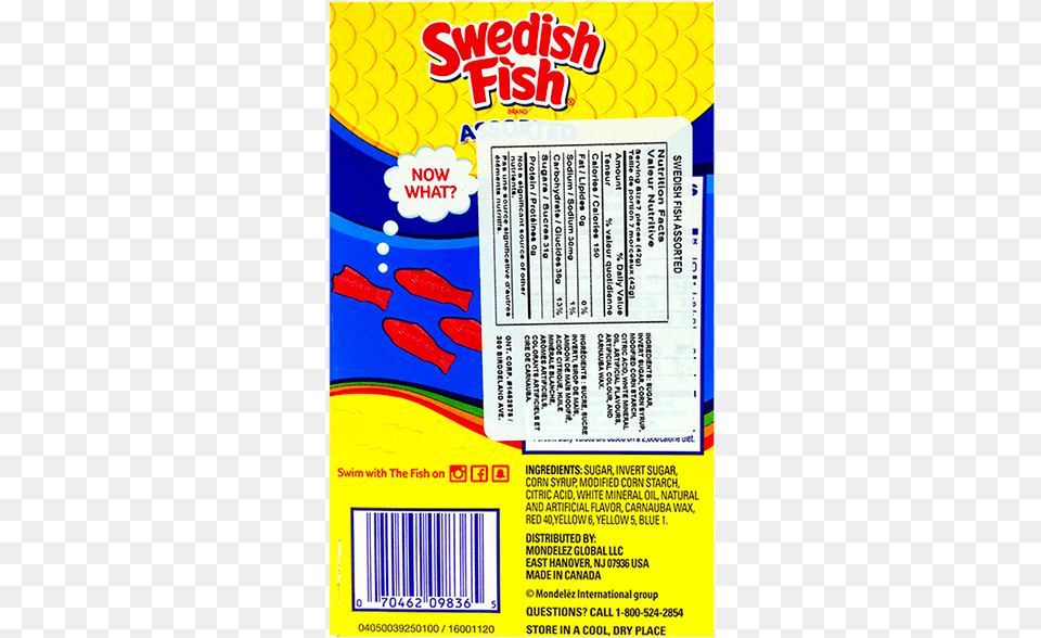 Swedish Fish Assorted 99g Back Electric Blue, Advertisement, Poster, Text, Paper Png