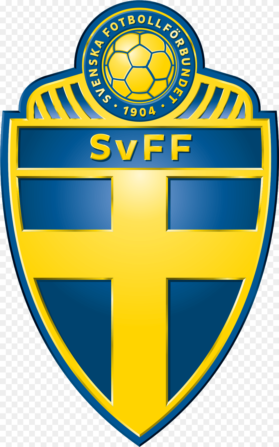 Swedish Football Association Sweden National Team Logo Football, Badge, Symbol, Ball, Soccer Png Image