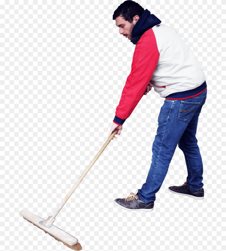 Sweeping Standing Man Sweeping, Jeans, Cleaning, Clothing, Person Free Png