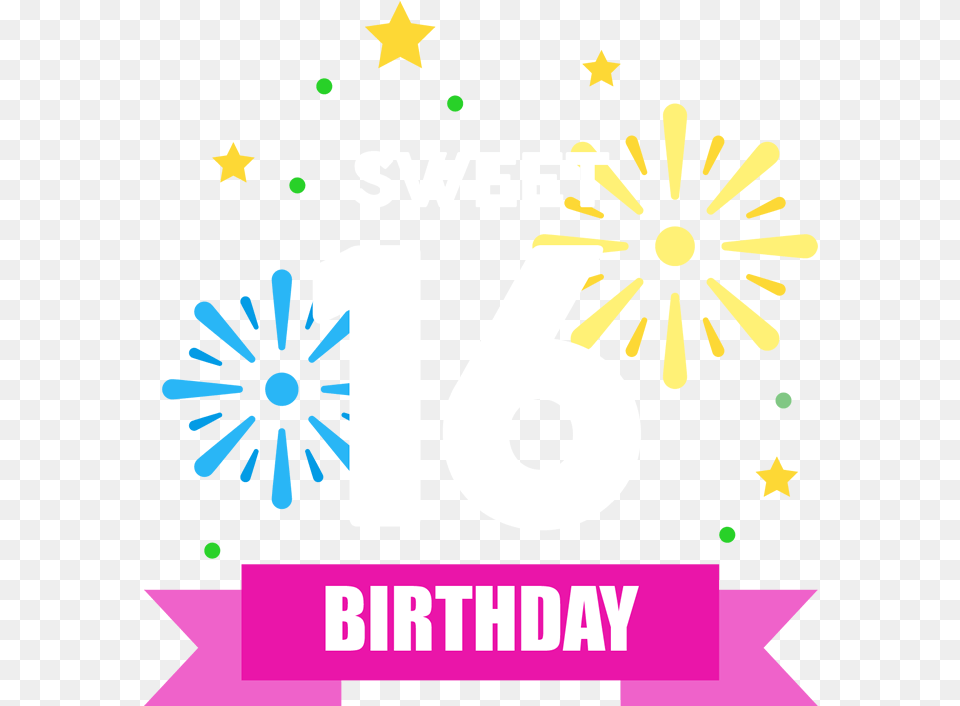 Sweet 16 Birthday Snapchat Filter, Advertisement, Poster, Number, Symbol Png Image