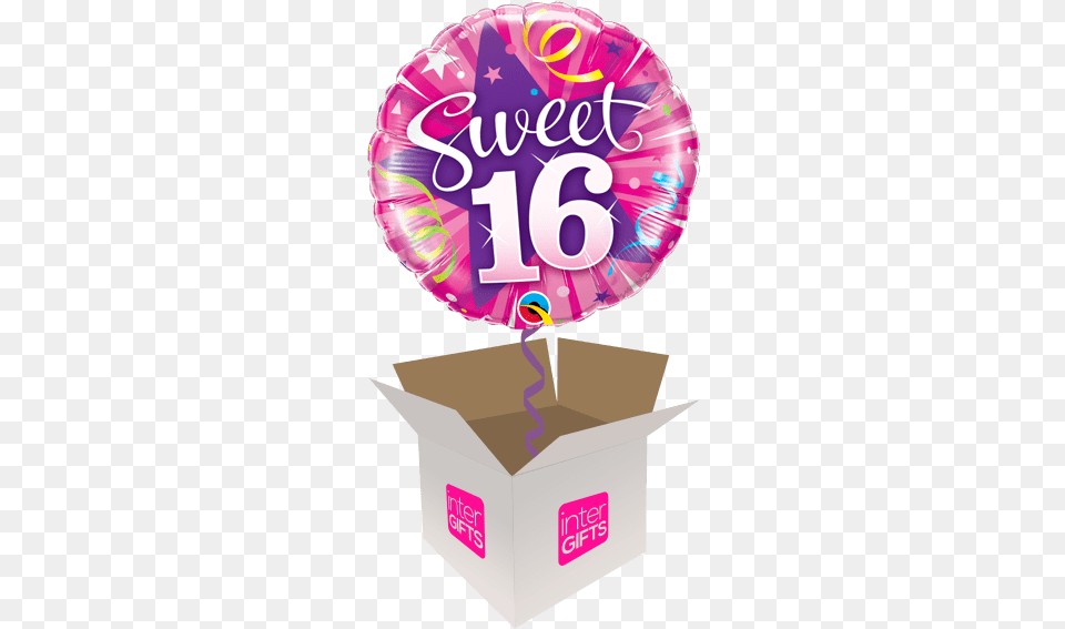 Sweet 16 Pink With Purple Star 18 Inch Sweet 16 Shining Star Packaged, Box, Balloon, Cardboard, Carton Free Transparent Png