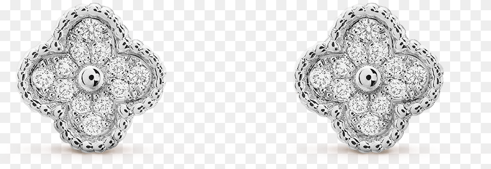 Sweet Alhambra Earstuds Van Cleef Diamond Earrings, Accessories, Plate, Lace Free Png Download