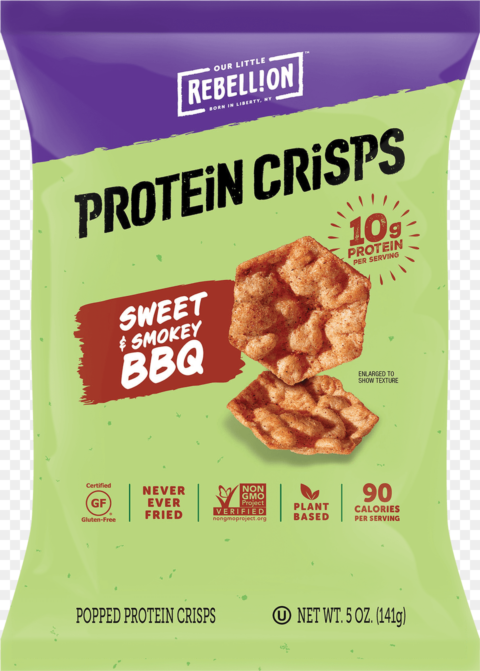 Sweet Amp Smokey Bbq Our Little Rebellion Protein Crisps, Bread, Cracker, Food, Snack Free Png