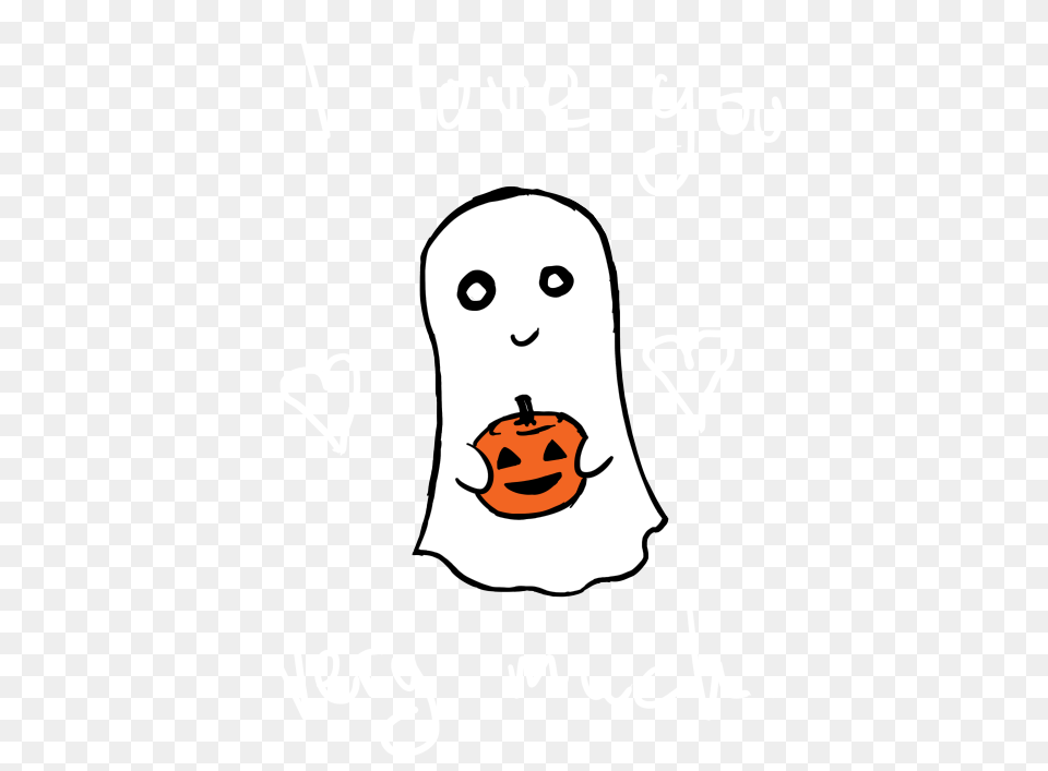 Sweet And Simple Ghost And Pumpkin Illustration, Baby, Person, Food, Plant Png Image