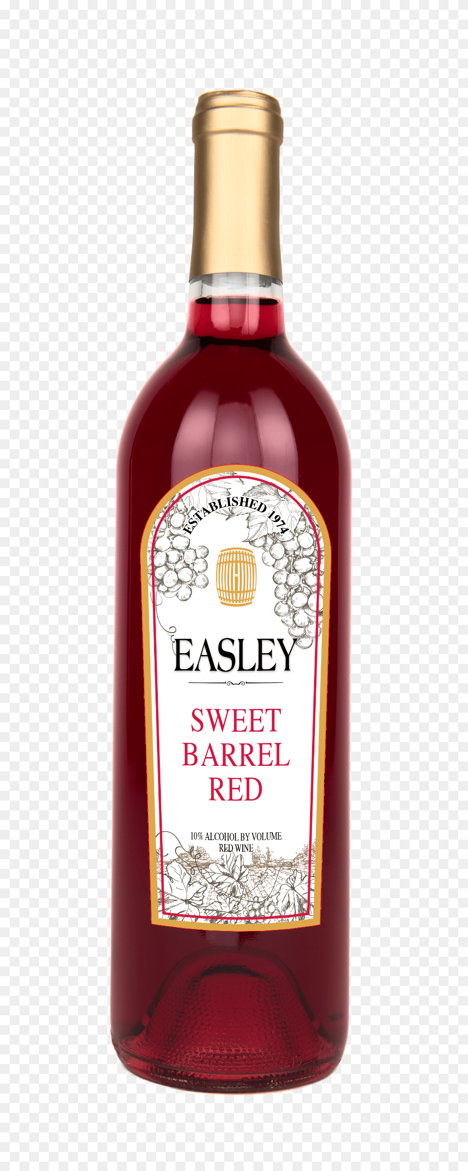 Sweet Barrel Red Glass Bottle, Alcohol, Beverage, Liquor, Red Wine Free Png Download