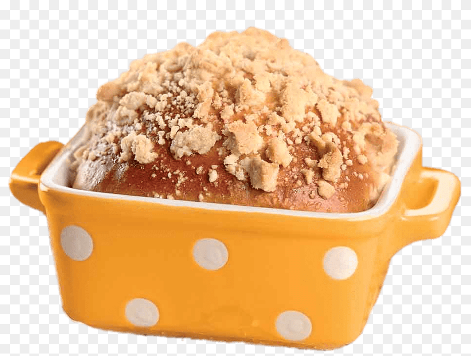 Sweet Bread In Yellow Polka Dot Pot, Food, Cream, Dessert, Ice Cream Free Transparent Png