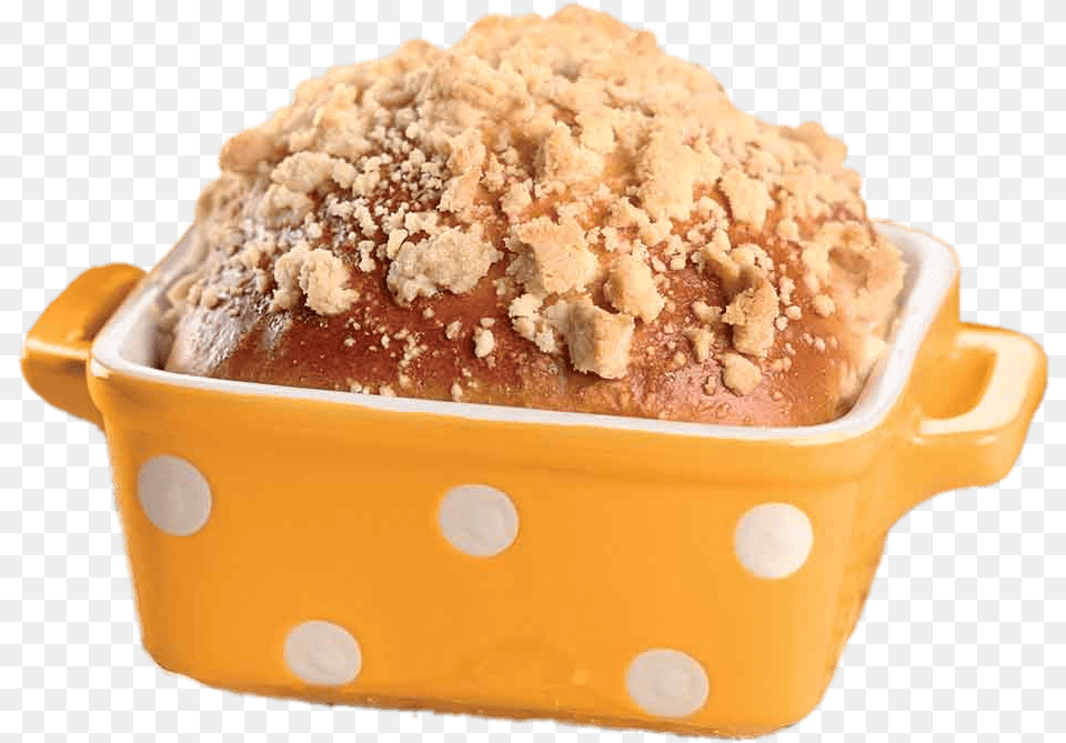 Sweet Bread In Yellow Polka Dot Pot Cobbler, Cream, Dessert, Food, Ice Cream Free Png Download