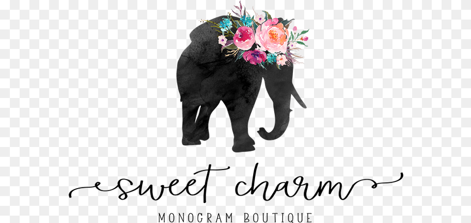 Sweet Charm Monograms Indian Elephant, Flower Bouquet, Graphics, Plant, Flower Arrangement Free Transparent Png