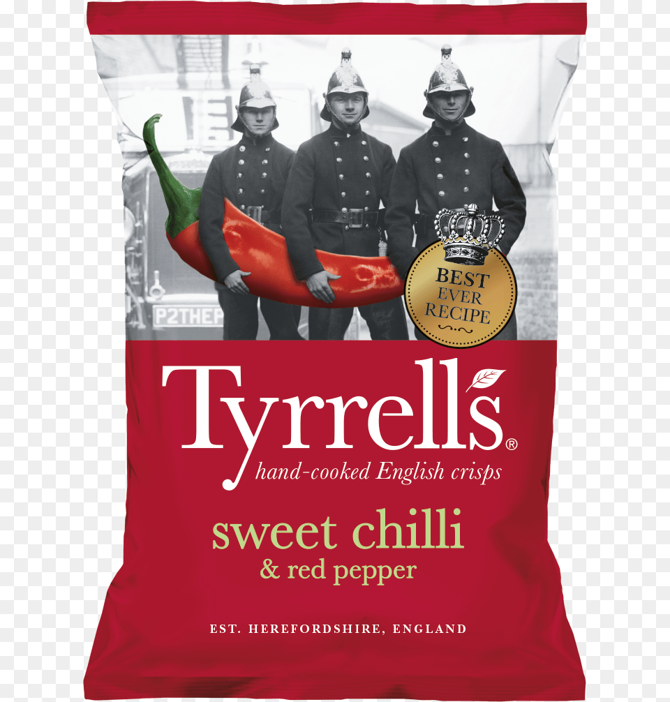 Sweet Chilli Amp Red Pepper Tyrrells Sweet Chilli Crisps, Adult, Advertisement, Male, Man Free Png Download