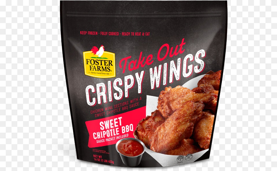 Sweet Chipotle Bbq Crispy Wings Foster Farms Chicken Wing, Food, Fried Chicken, Advertisement, Ketchup Png Image