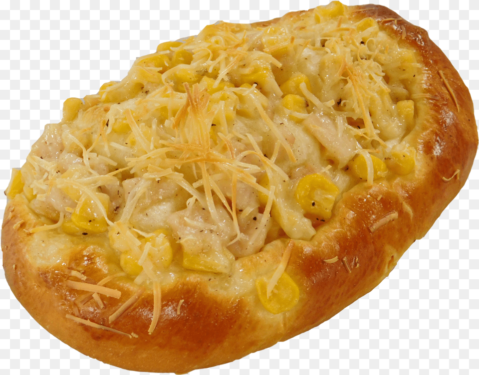 Sweet Corn Chicken Slice And Cheese Bun, Bread, Food, Pizza Free Png Download