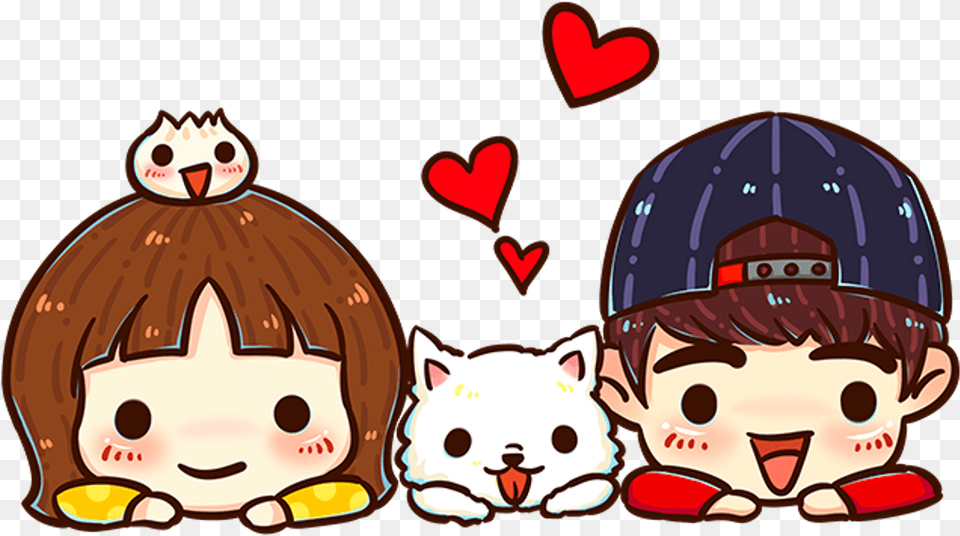 Sweet Cute Couple Cartoon Download Cute Girl Boy Cartoon, Baby, Person, Animal, Cat Png