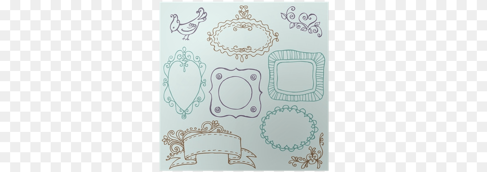 Sweet Doodle Frames With Birds And Flower Elements Vector Graphics, Art, Drawing, Pattern, White Board Free Png Download