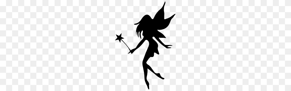 Sweet Fairy Waving Sticker, Silhouette, Stencil, Adult, Female Png Image