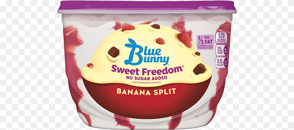 Sweet Freedom Banana Split Blue Bunny Ice Cream Cherry, Birthday Cake, Cake, Dessert, Food Png