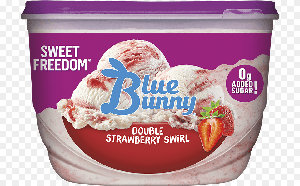 Sweet Freedom Double Strawberry Swirl Blue Bunny Strawberry Ice Cream, Dessert, Food, Ice Cream, Yogurt Free Transparent Png