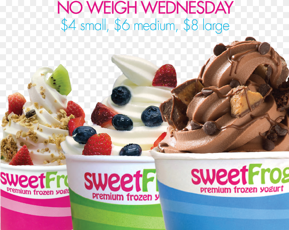 Sweet Frog No Weight Wednesday 2018, Cream, Dessert, Food, Frozen Yogurt Png Image