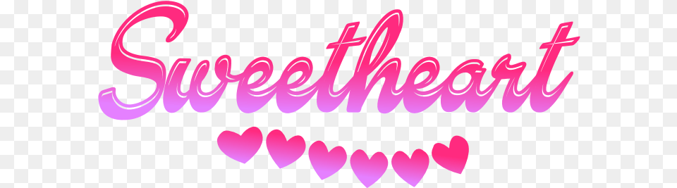 Sweet Heart Sweetheart Babe Pink Hearts Writing Sweetheart, Text Png