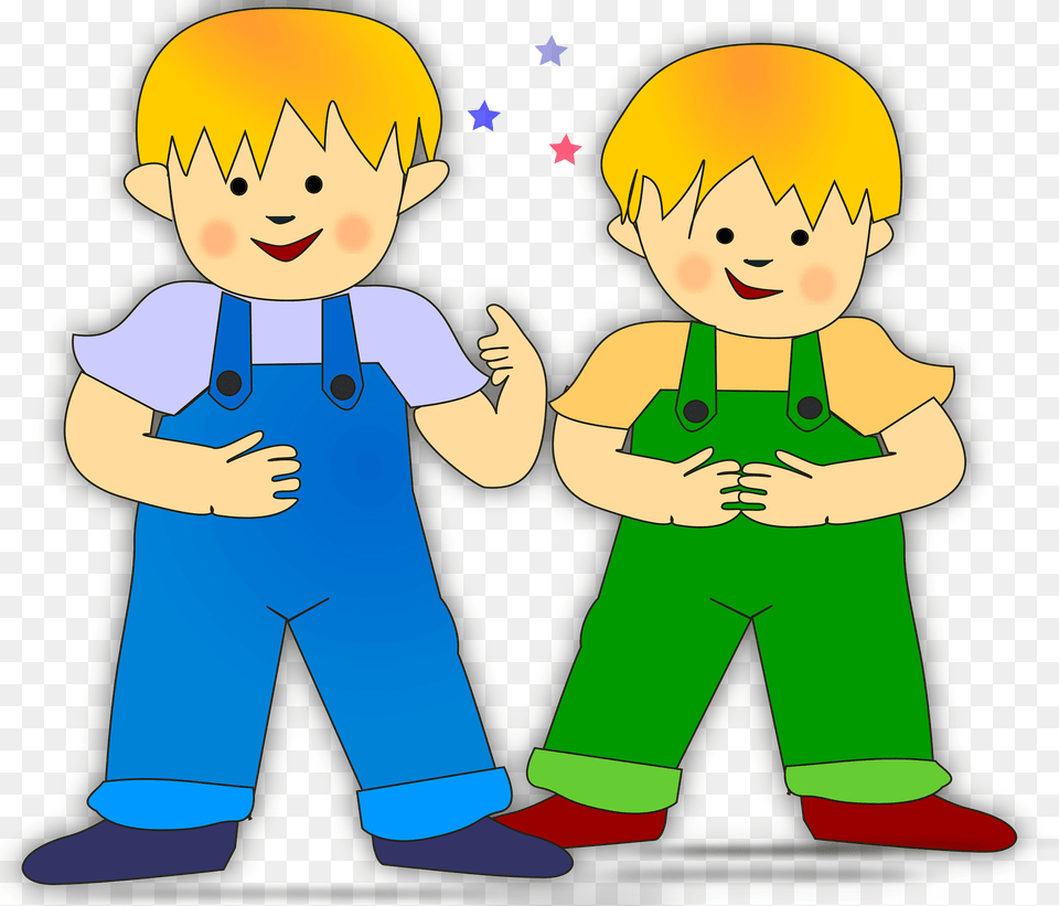 Sweet Kids In Overalls Clipart, Book, Comics, Publication, Clothing Png
