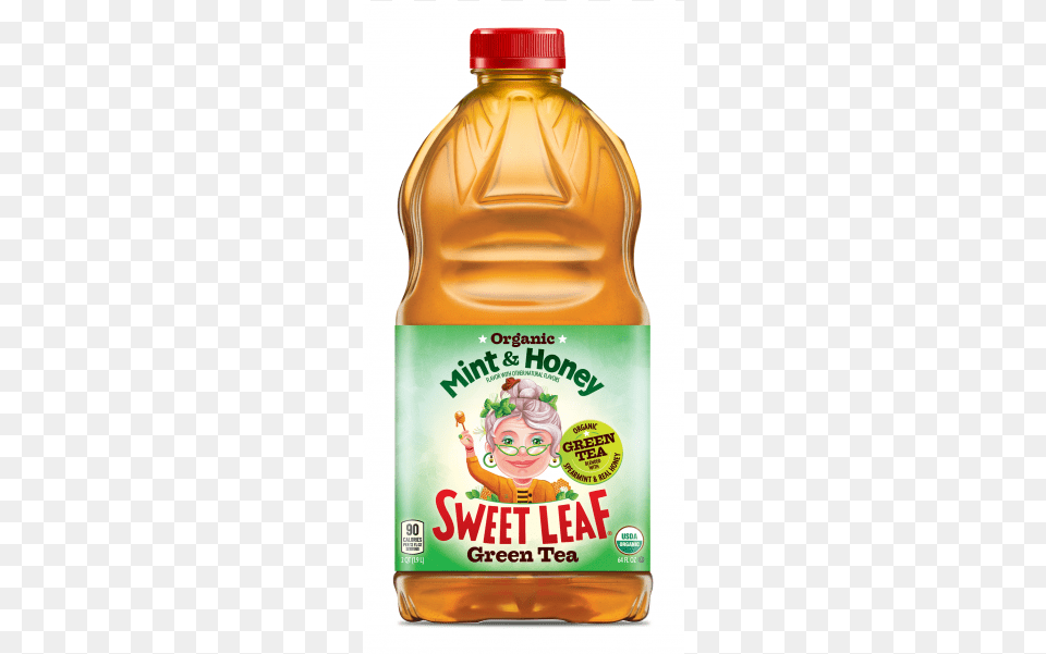 Sweet Leaf Organic Mint Amp Honey Green Tea 64 Oz Plastic Sweetleaf, Food, Ketchup, Cooking Oil Free Png Download