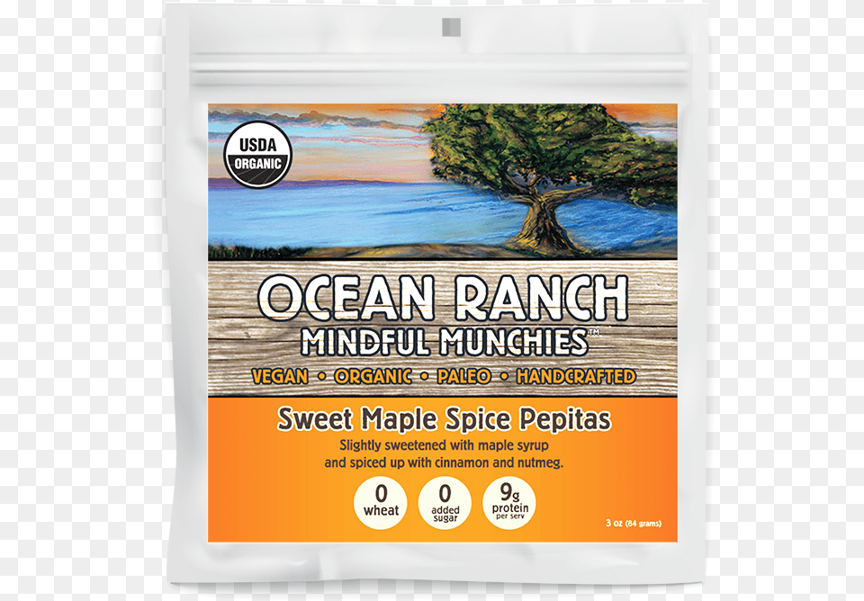 Sweet Maple Spice Pepitas Mockups Ocean Ranch Organics, Advertisement, Poster, Nature, Outdoors Png