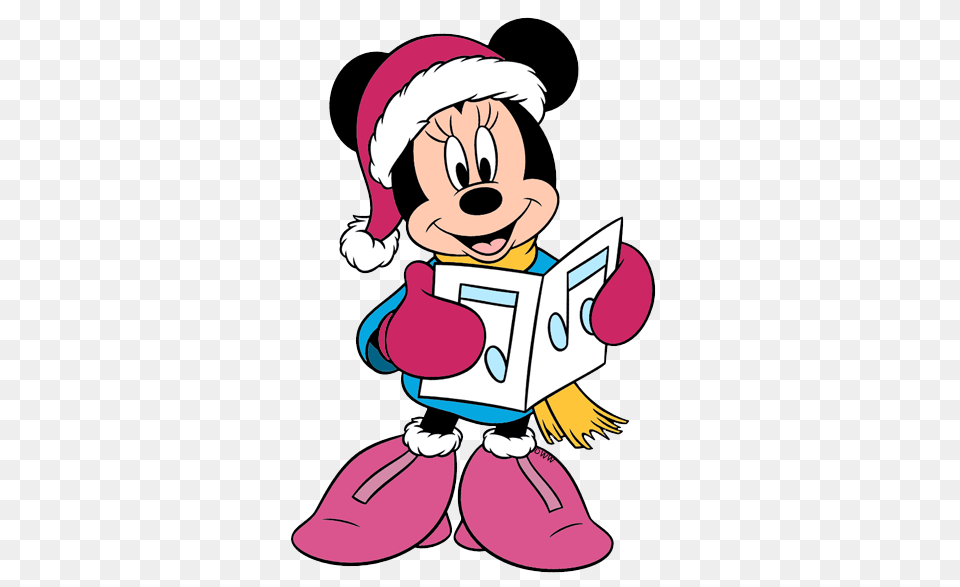 Sweet Minnie Mouse Singing Christmas Carols My Favorite Minnie, Cartoon, Baby, Person, Book Png
