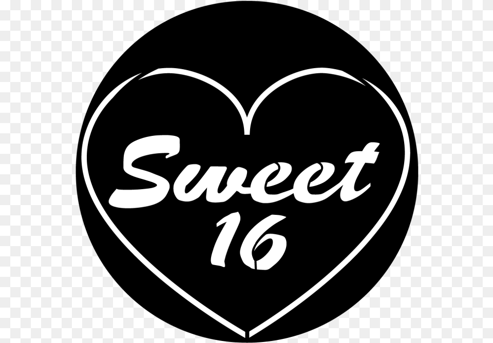 Sweet Sixteen Circle, Heart, Stencil, Text Free Png