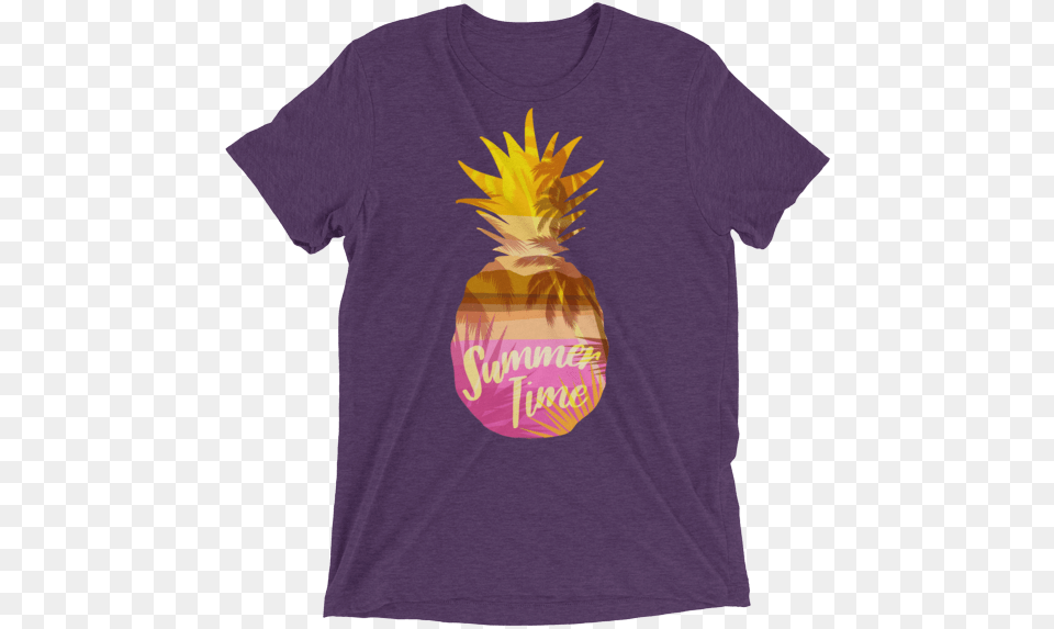 Sweet Summertime Pineapple Short Sleeve Unisex T Shirt Shirt, Clothing, Food, Fruit, Plant Free Png