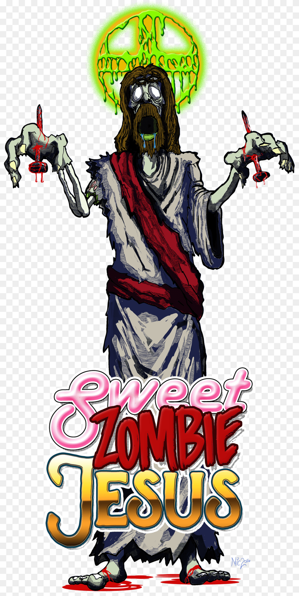 Sweet Zombie Jesus Final For Darks Poster, Publication, Book, Comics, Advertisement Free Png