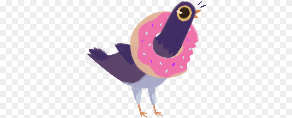 Sweiler Td 11 P3jfsz Trash Dove Donut, Animal, Beak, Bird, Purple Png Image