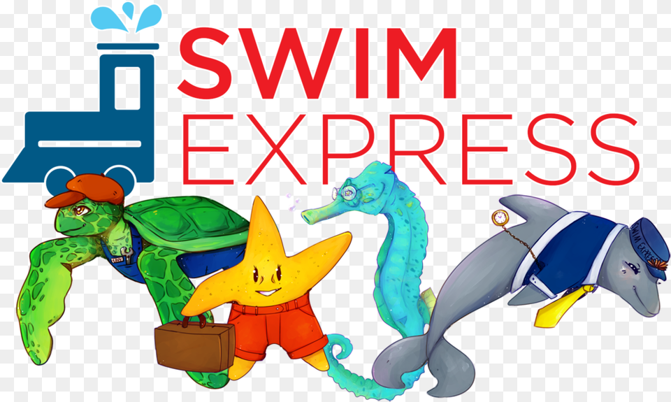 Swim Together Swim Express Train Never Give Up Swimming, Animal, Dinosaur, Reptile, Sea Life Free Png