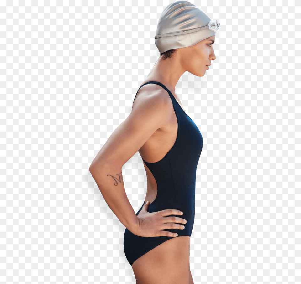 Swimmer Undershirt, Adult, Swimwear, Person, Hat Free Png Download