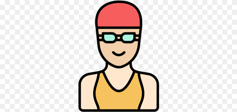 Swimmer Woman Icon Symbol Cartoon, Hat, Cap, Clothing, Accessories Png Image