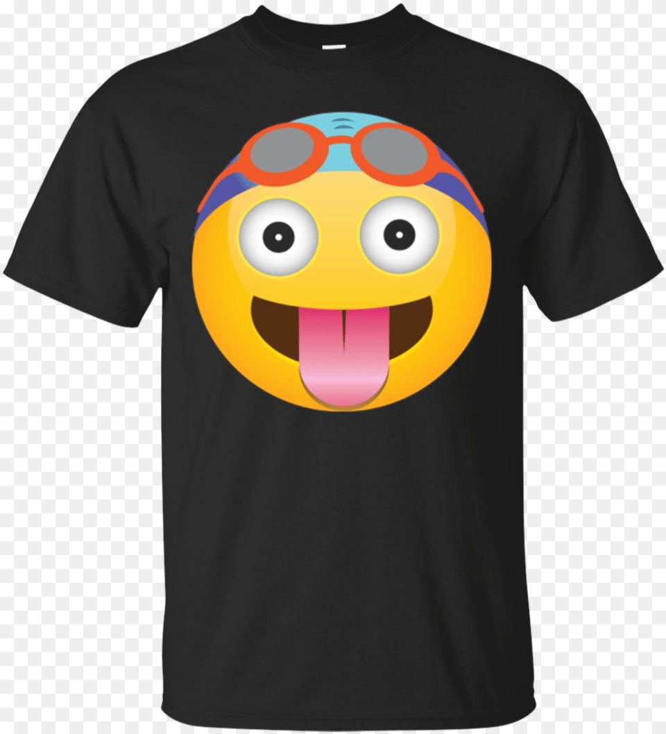 Swimming Emoji With Tongue Out T Shirt While My Guitar Gently Weeps T Shirt, Clothing, T-shirt, Ball, Football Free Png
