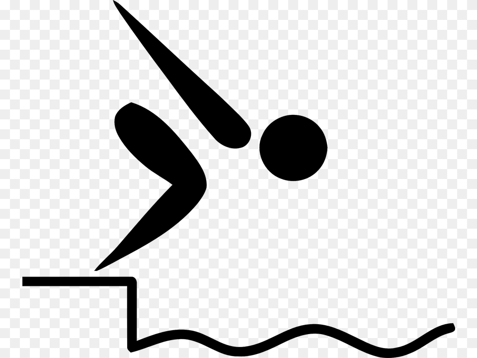 Swimming Pictogram, Gray Free Png