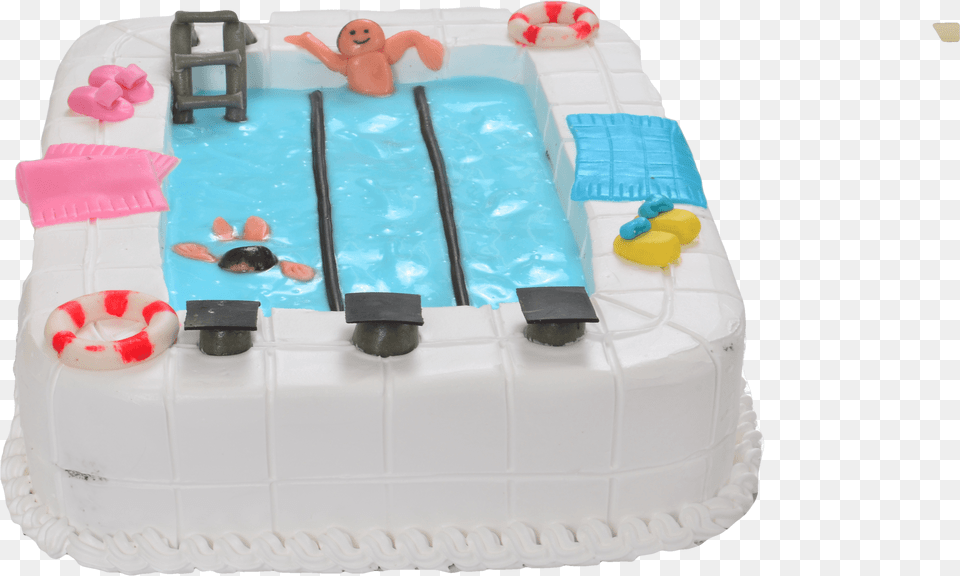 Swimming Pool Cake Cake Decorating, Birthday Cake, Cream, Dessert, Food Free Png