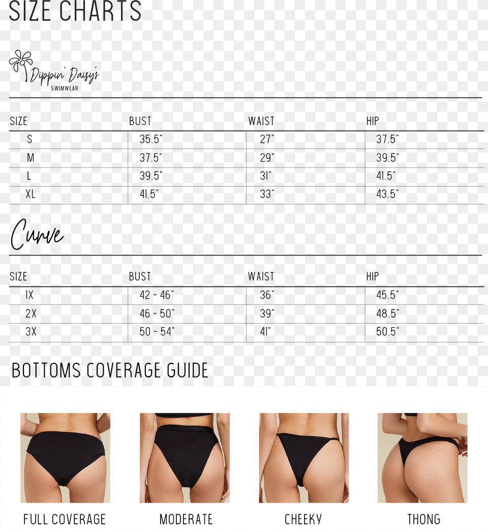 Swimwear Size Chart Panties, Clothing, Underwear, Lingerie, Adult Free Png