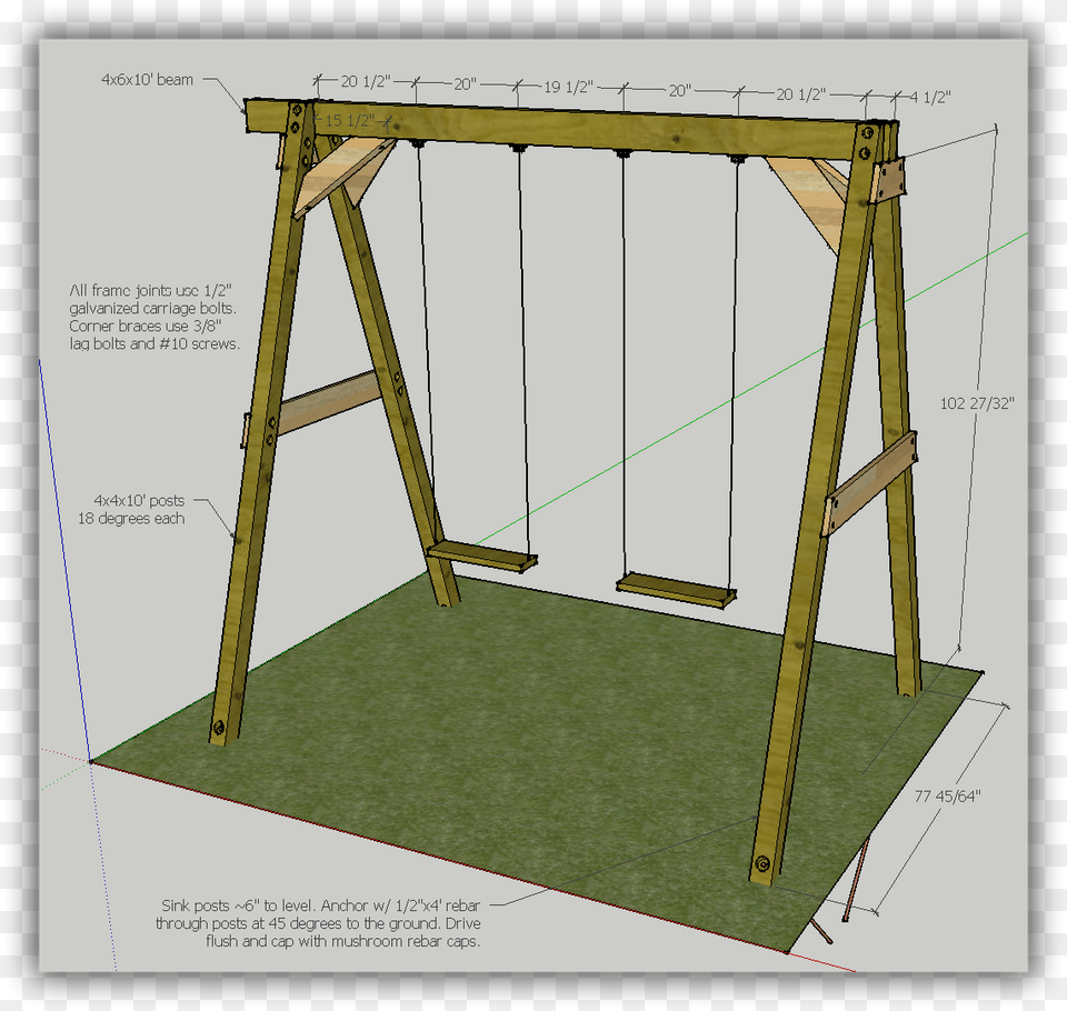 Swing Set Corner Brace, Toy Png