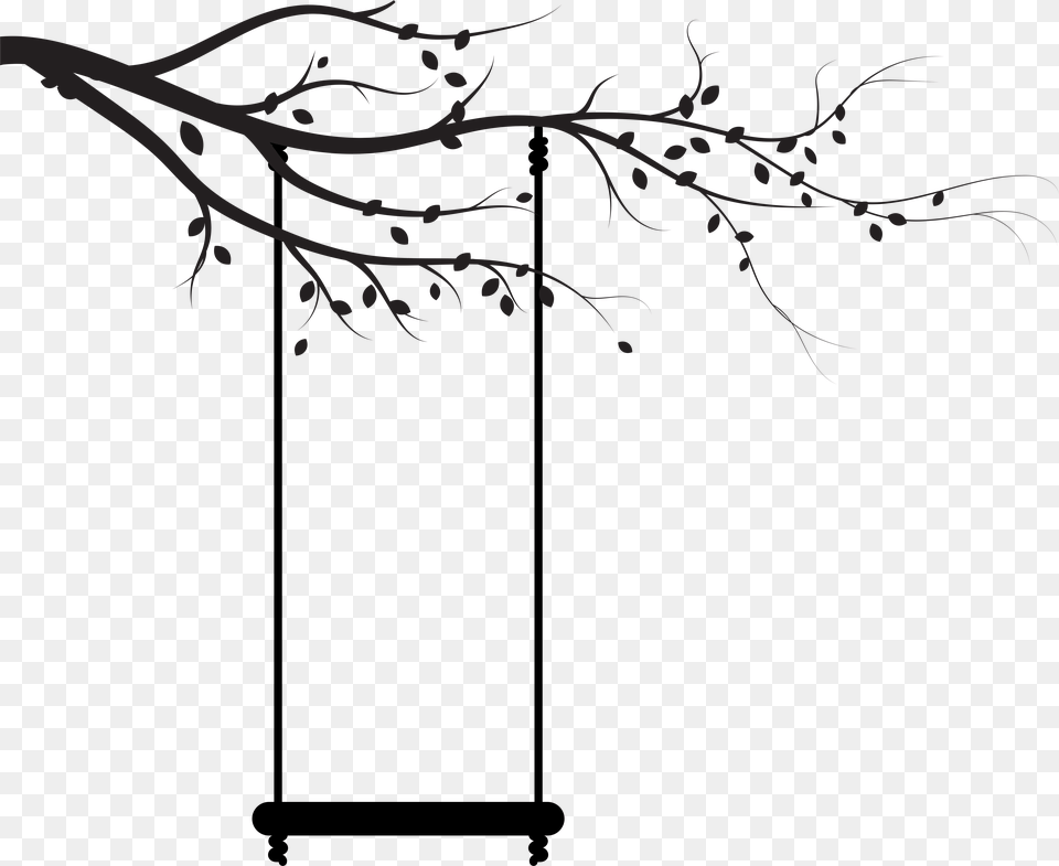 Swing Silhouette Clip Art Image, Floral Design, Graphics, Pattern Free Png