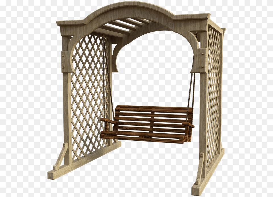 Swing Trellis Outdoors Wooden Lattice Country Arch, Architecture, Toy, Building Free Png Download