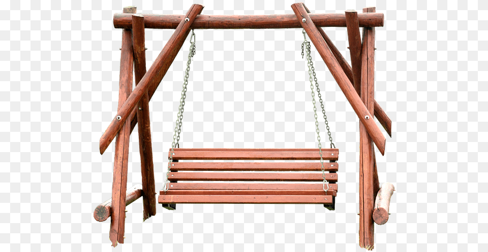 Swing Wood Isolated Playground Play Nature Summer Madeira, Toy, Bench, Furniture Free Png Download