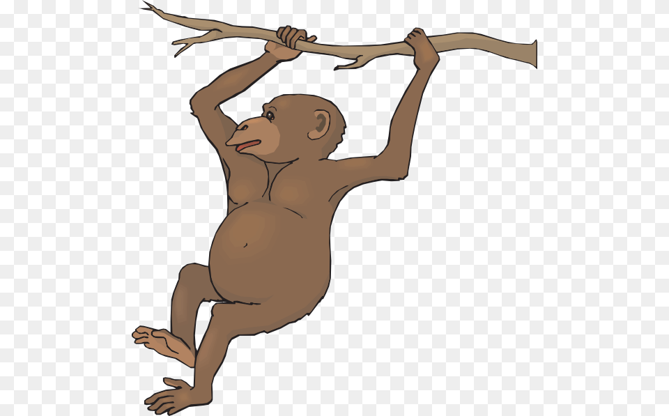 Swinging Chimp Clip Art, Animal, Wildlife, Ape, Mammal Png Image