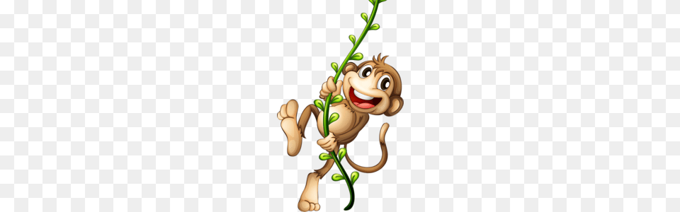 Swinging Monkey Monkeys Monkey Clip Art Cartoon, Graphics, Elf Free Png Download