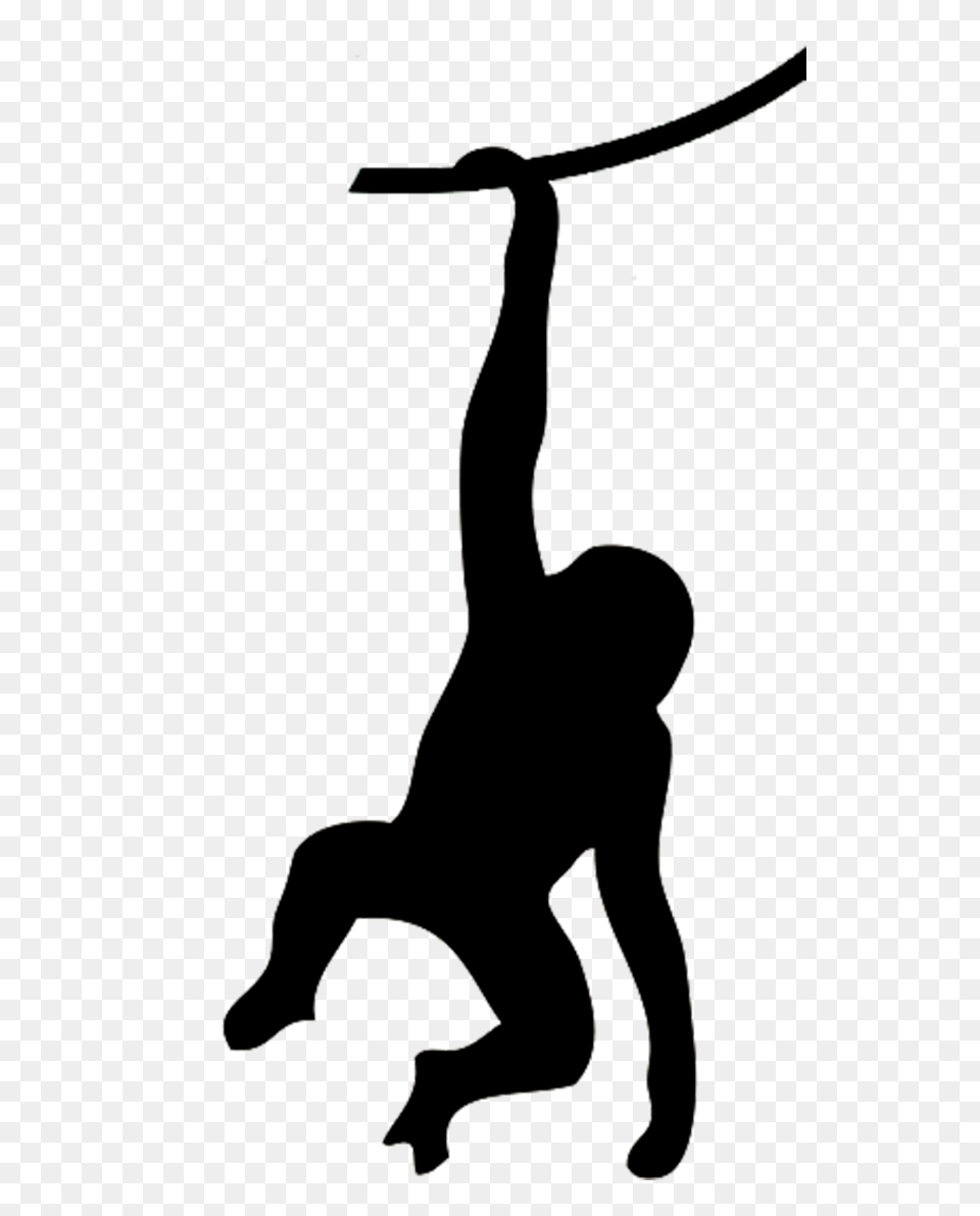 Swinging Monkey Silhouette, Person Png
