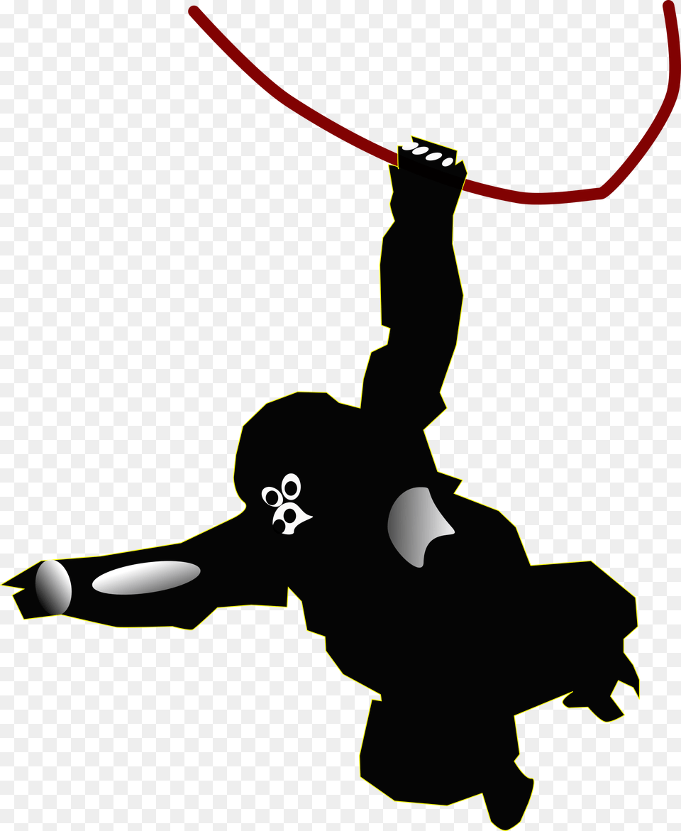 Swinging Monkey Silhouette At Getdrawings Liana Monkey, Lighting, Person, People, Accessories Png Image