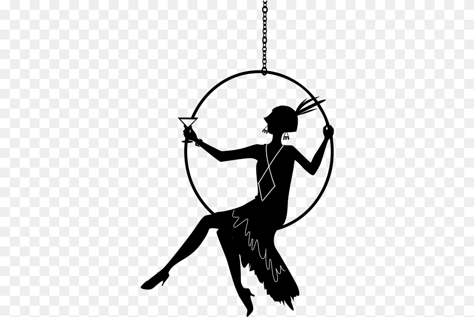 Swinging Woman Roaring 2039s Clip Art, Bow, Weapon, Dancing, Leisure Activities Free Png Download