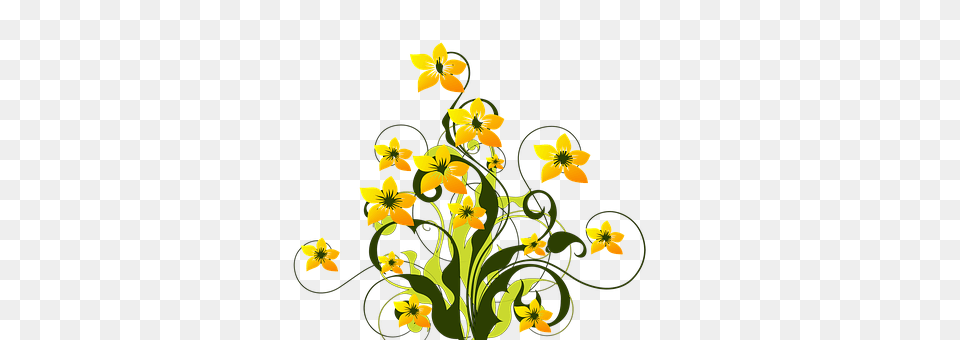 Swirl Art, Daffodil, Floral Design, Flower Png Image